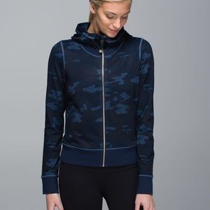 Blue Camo lulu zip up hoodie.